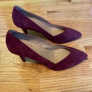 Burgundy Suede Pumps Kelly & Katie
